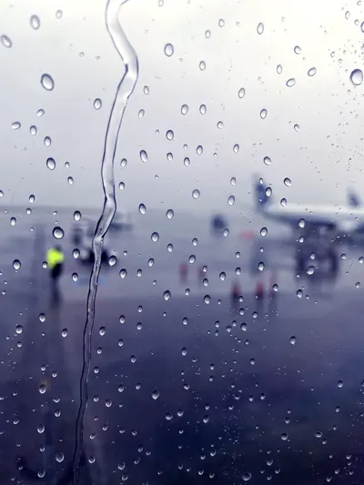 Raining in airplane