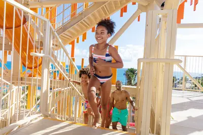 Family in waterpark