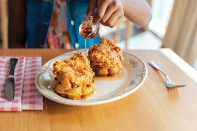 Chicken n Waffles at Mason Jar