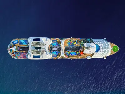 Wonder of the Seas aerial overhead