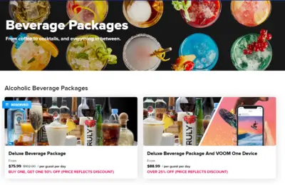 Drink package prices