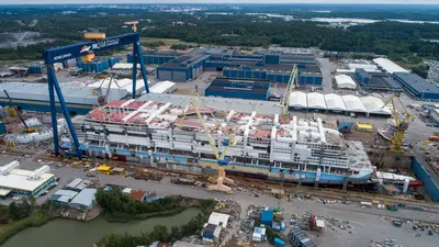 Icon of the Seas construction aerial photo from August 2022
