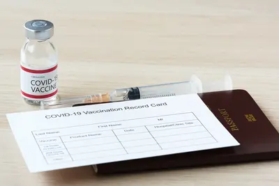 Passport and immunization record card