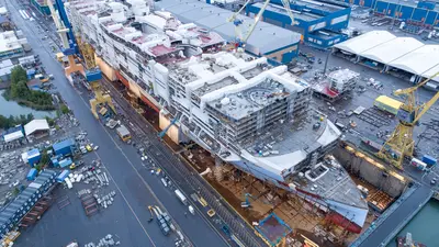 Icon of the Seas construction aerial photo from September 2022