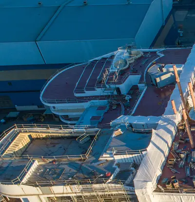 Flowrider and pool area on Icon of the Seas