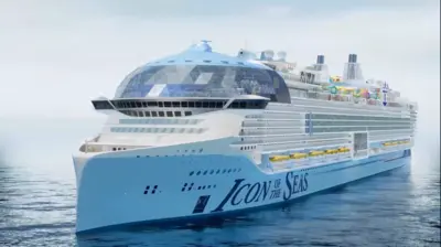 Icon of the Seas on the water render