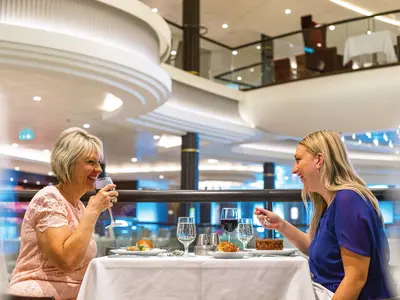 Women eating in main dining room