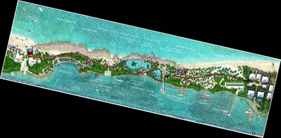 Aerial concept art for Royal Beach Club