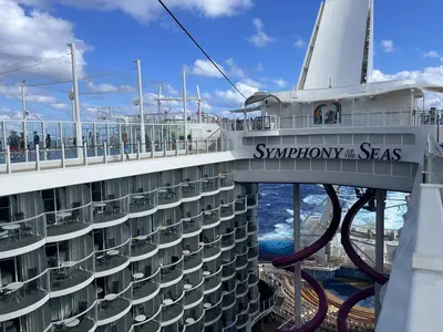 Symphony of the Seas zip line view