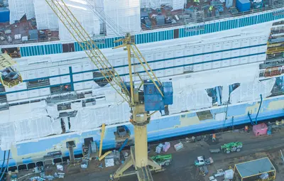 Icon of the Seas construction aerial photo from February 2023