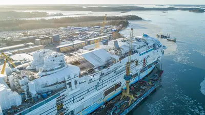 Icon of the Seas construction aerial photo from February 2023