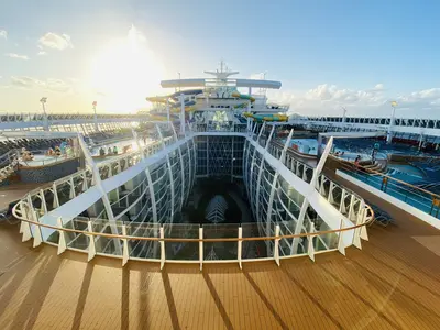 Harmony of the Seas pool deck sunset