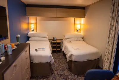 Split bed configuration inside cabin