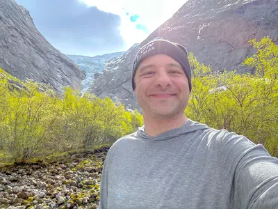 Matt at Briksdal glacier