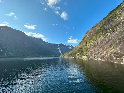 Åkrafjord with Langfoss waterfall