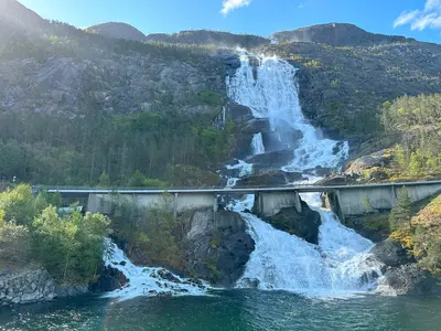 Åkrafjord with Langfoss waterfall