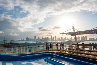Oasis of the Seas looking aft from Flowrider