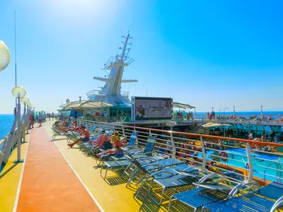 Pool deck on Royal Caribbean cruise ship