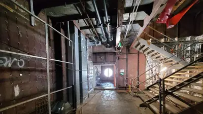 Immersive Train car dining experience construction photo