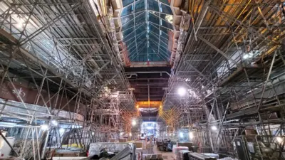 Royal Promenade under construction on Utopia of the Seas