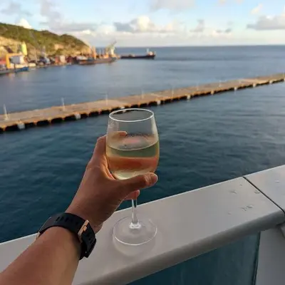wine glass on balcony 