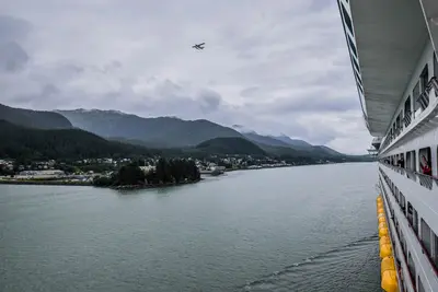 Sailing into port in Alaska