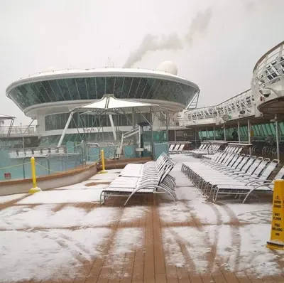 snow on board cruise ship