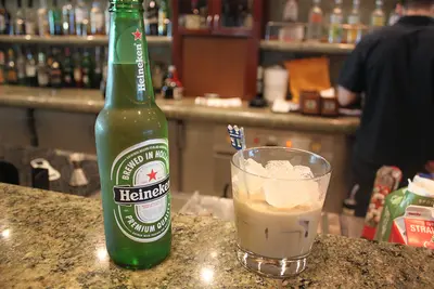 Beer and cocktail at bar