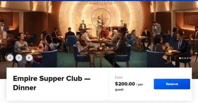 Empire Supper Club booking