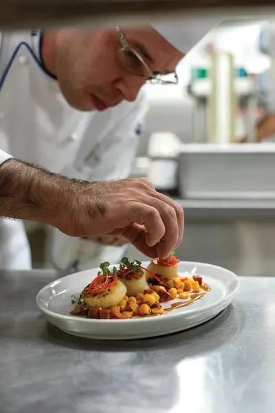 Chef preparing a dish