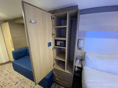 odyssey of the seas interior cabin open closet with safe