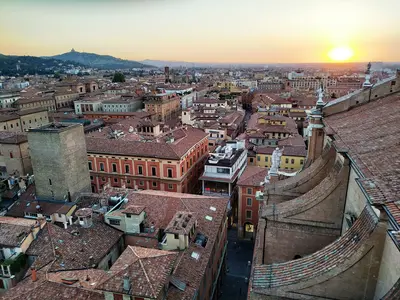 Bologna Italy at sunset