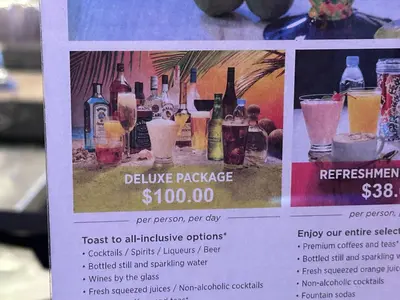 Drink package price onboard