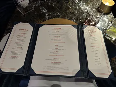 Icon of the Seas Empire Supper Club menu