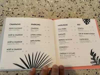 Hideaway drink menu