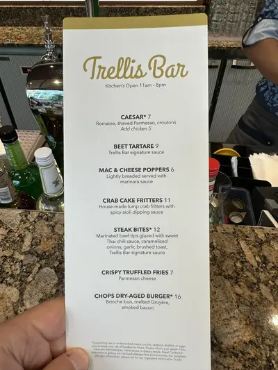 Trellis Bar menu