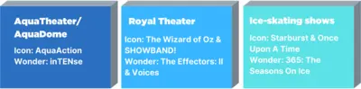 entertainment list on Icon Wonder of the Seas