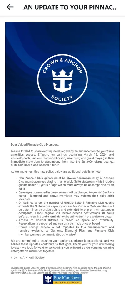 Pinnacle benefit letter