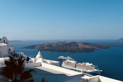 Odyssey of the Seas anchored in Santorini