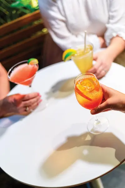 Drinks at a table