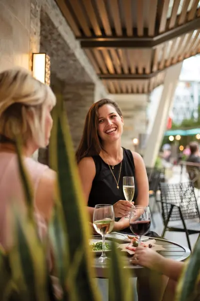 Enjoying wine