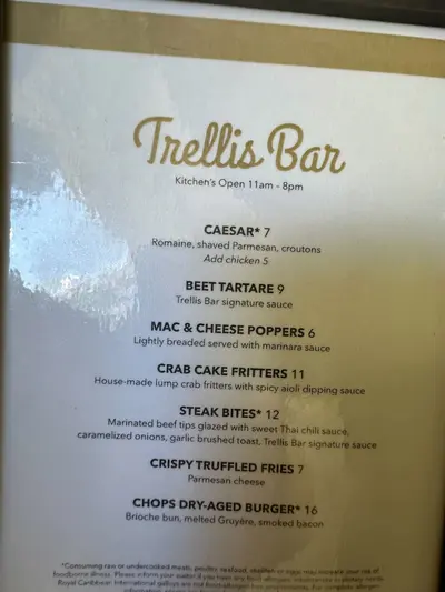 Trellis Bar menu