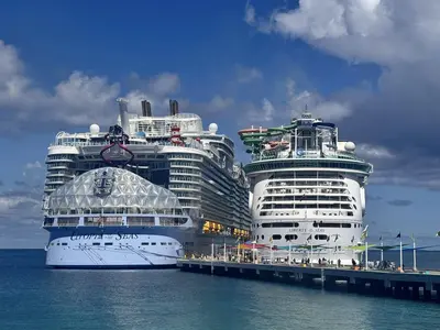 Utopia and Liberty docked at CocoCay
