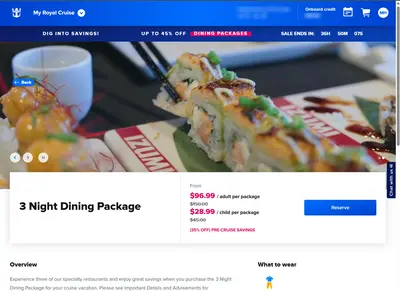 3 night dining package