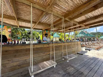 Swings at a bar