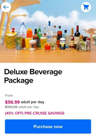 Drink package on sale