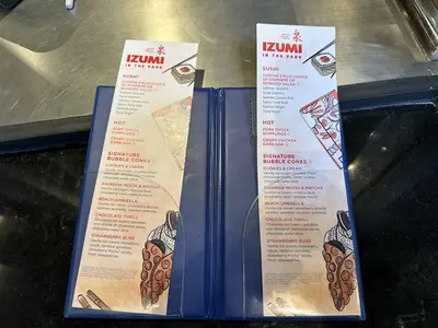 Izumi in the park menu