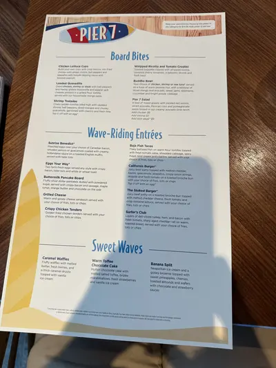 Pier 7 menu
