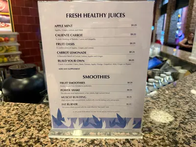 Vitality cafe menu