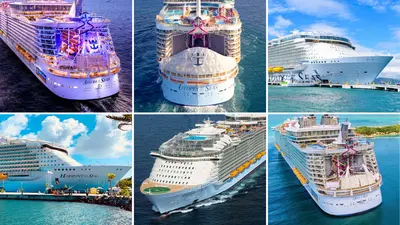 Collage of 6 Oasis Class ships